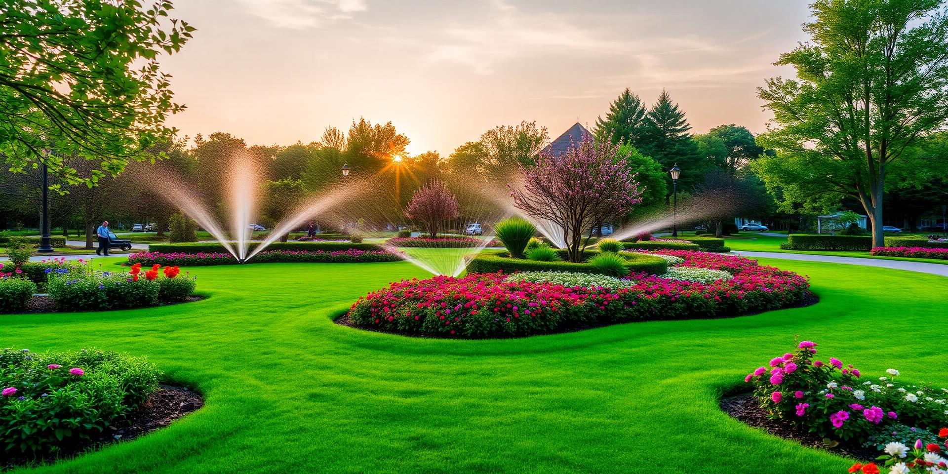 Hermoso jardín irrigado